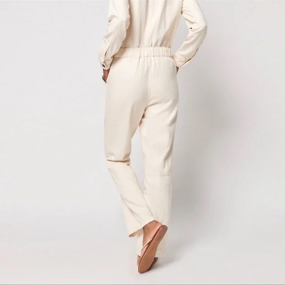 Faherty Overland Twill Jumpsuit Natural Off White Cream Size XS - Picture 6 of 11